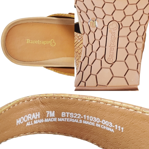 BareTraps Womens Hoorah Tan Faux Leather Slide Sandals Size 7 - Picture 9 of 9